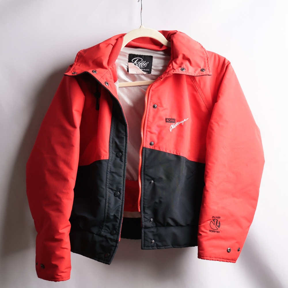 Vintage Roffe Red Black Color Block Womens Small Ski Jacket Retro‎ Bold G0retex